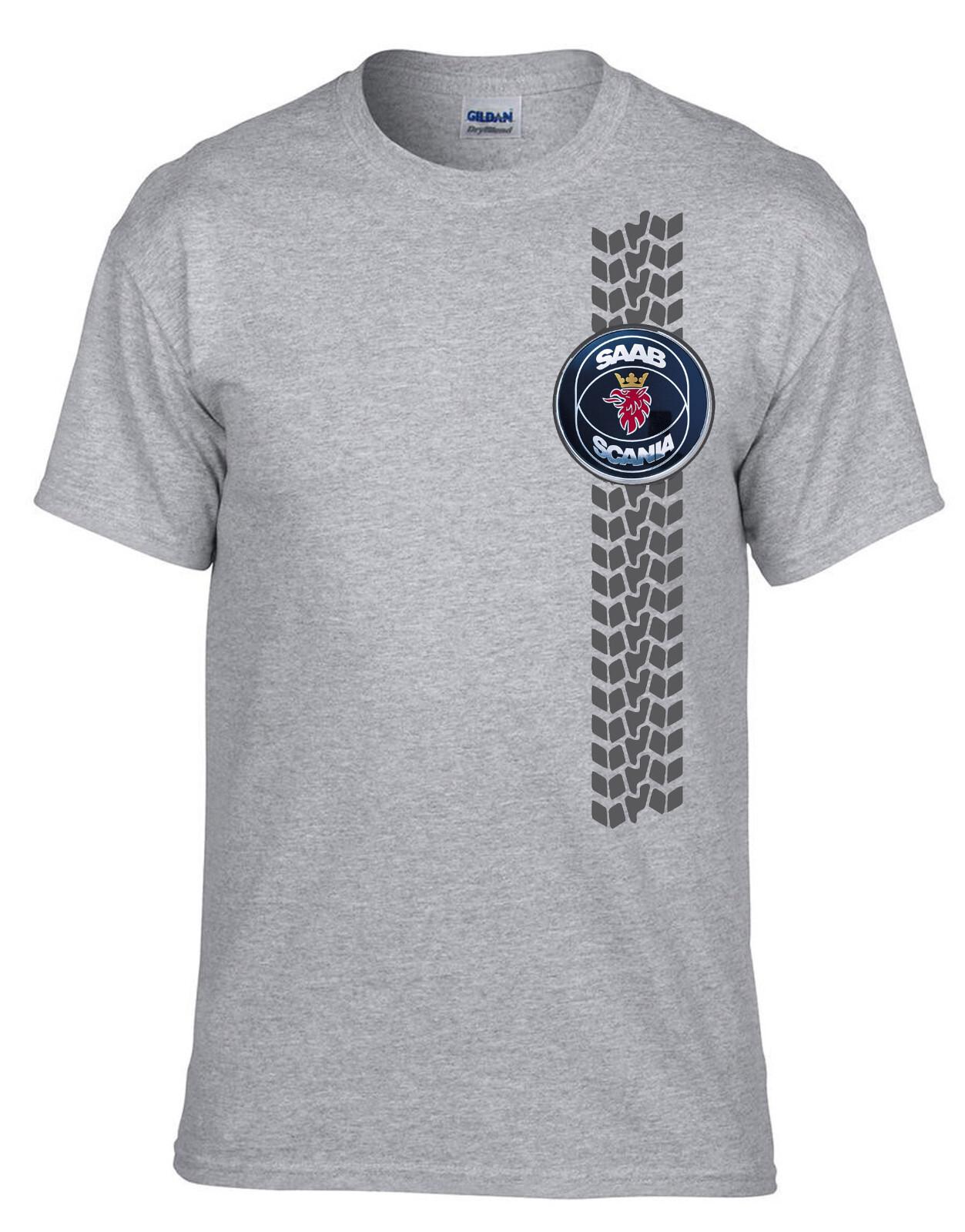 Saab Scania Truck Fun Car Logo Grey T-shirt 108Grey S