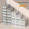 Thickened Double-Frame Transparent Shoe Storage Box - Dustproof & Moistureproof Shoe Rack for Home or Dorm