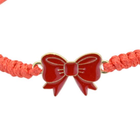 Bow Braided Bracelet Adjustable String Rope Bracelet Handcrafted Cheerleader Bracelet for Cheer Dance Team Friends Gift