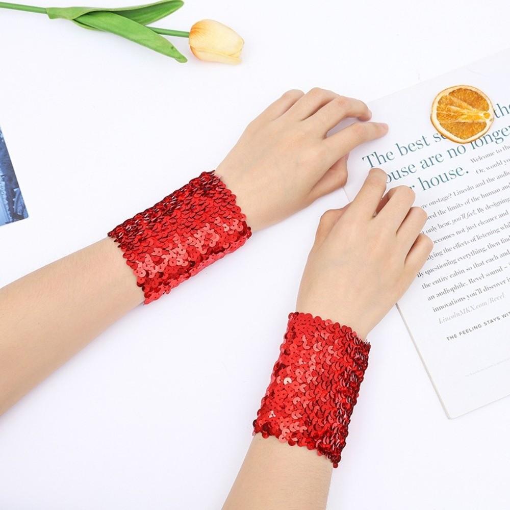Lightweight Sequins Wrist Cuffs Adjustable Wristband Vintage Halloween Arm Cuff Bar Stage Show