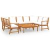 9 Piece Garden Lounge Set with Cream Cushions Solid Acacia Wood