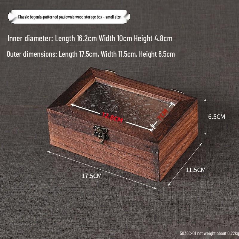 Jewelry Organizer with Wooden Base & Glass Lid - Dustproof Display for Earrings, Bracelets & Ornaments