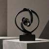 Modern Minimalist Resin Crystal Ball Decorative Ornament Black Matte Fortune Sphere Living Room Entryway Office Desk