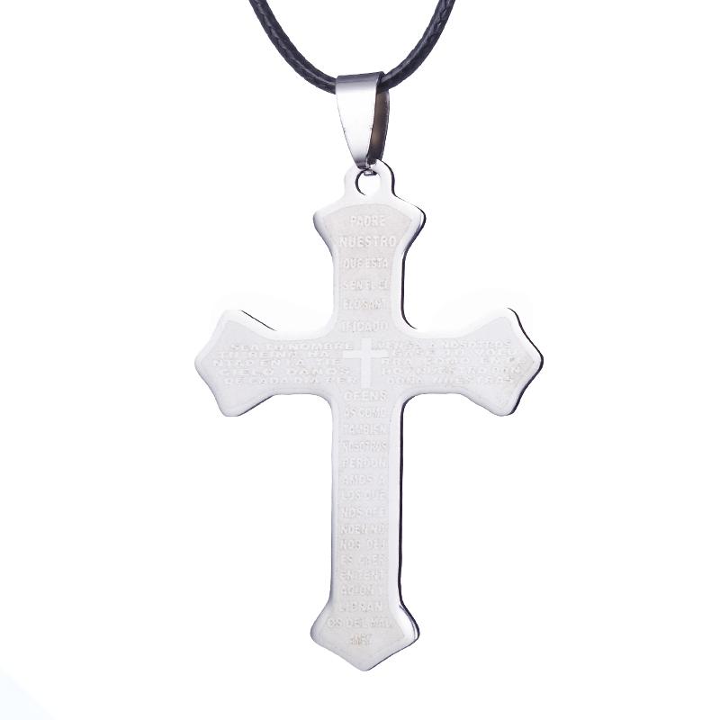 ZRM Jewelry Stainless steel Bible Necklace Jesus Cross Pendant For Men Women Gifts