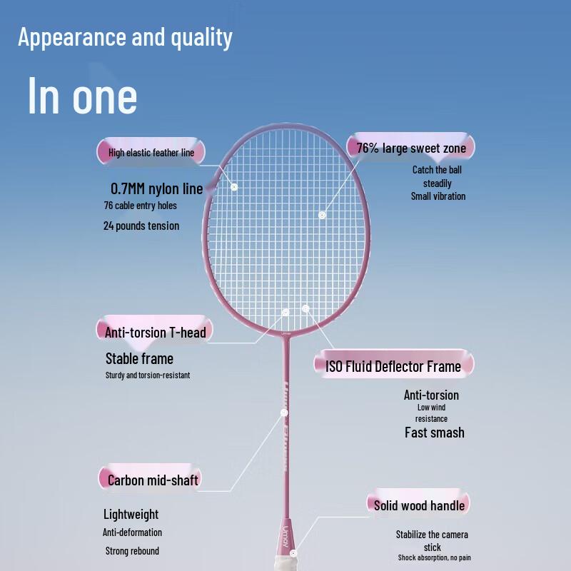 UMAY QP14 Carbon Fiber Badminton Racket