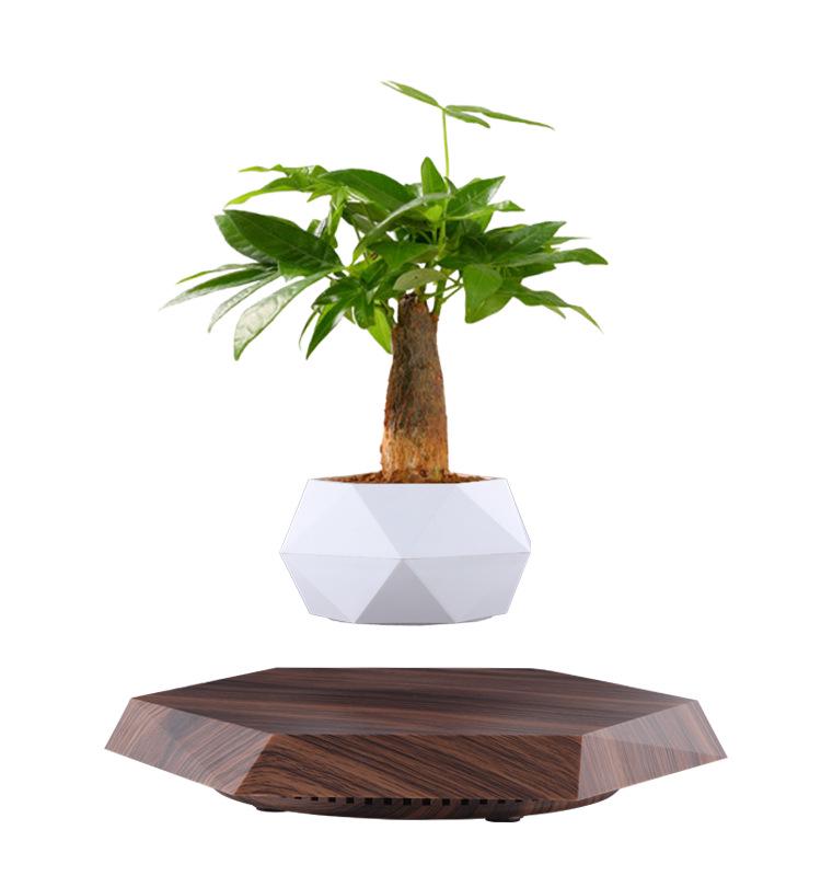 Magnetic Levitation Floating Plant Pot for Home Decoration коричневый