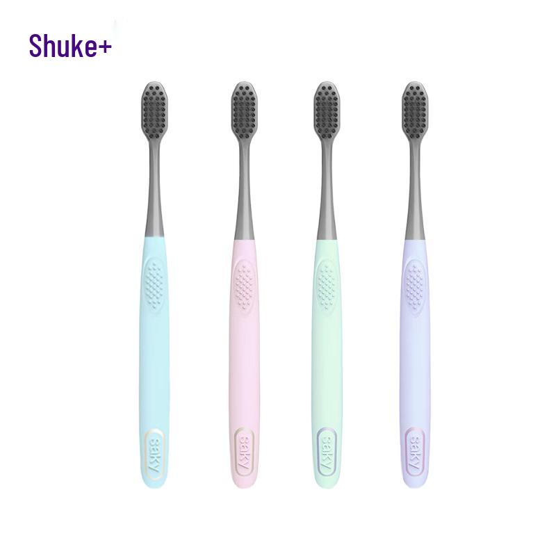 Shuke SS Soft Bristle Charcoal Toothbrush (4-Pack)