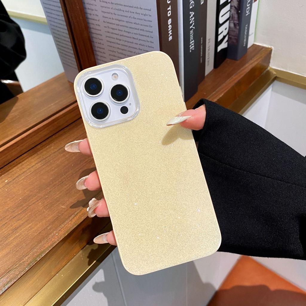 Korean glitter jelly solid color suitable for iPhone16Pro max Apple 17 mobile phone case 15/14 simple soft case