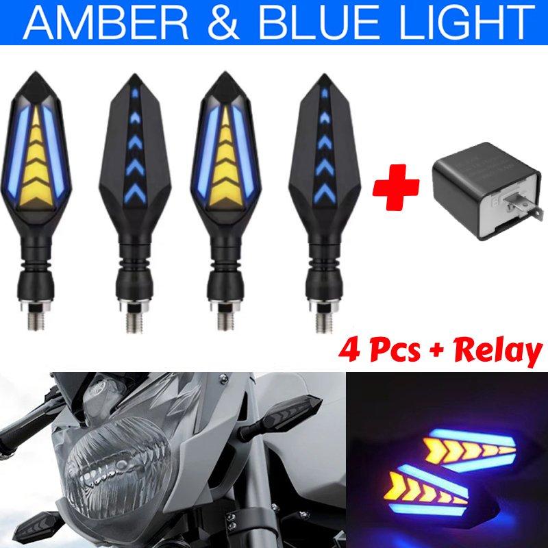 Double Side Flowing Turn Signal Lights Built-in Relay Sequential Flashing Blinker Lamp 12V Motorcycle LED Turn Signal Light