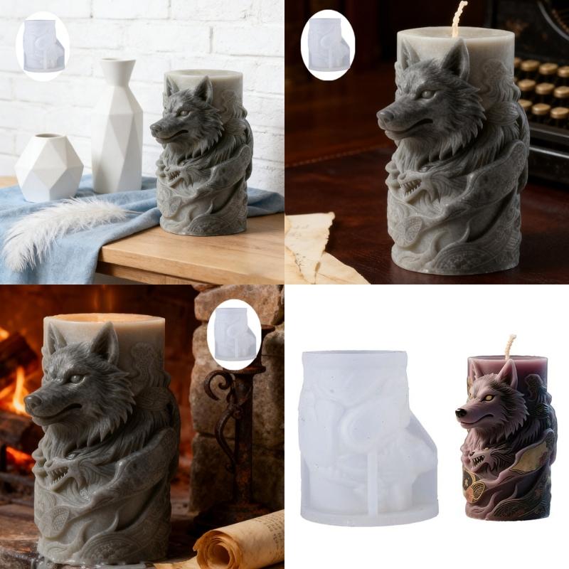 Forest Wolf Silicone Candle Mould For Handmade candlewax Creations And Soap Making Projects