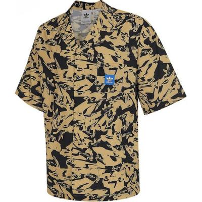 Originals Lifestyle Series Fashion Versatile Loose Short Sleeve Shirt Men Shirts Earth-Tone JD1149