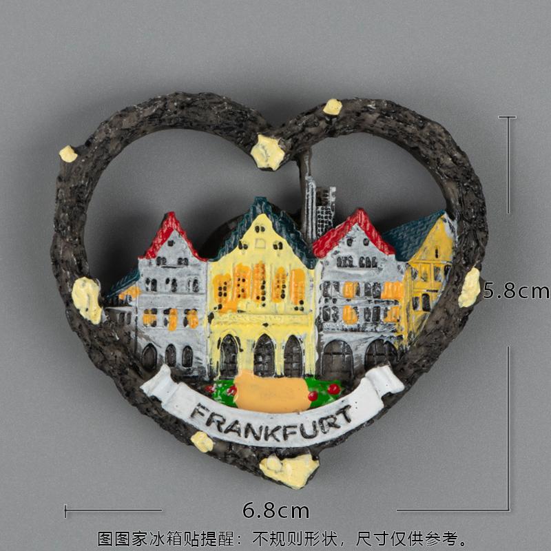Deutscher Kühlschrankaufkleber Berlin Frankfurt Architektur Tourismus Souvenir Magnetaufkleber 3D dreidimensionale Luxemburg Mun
