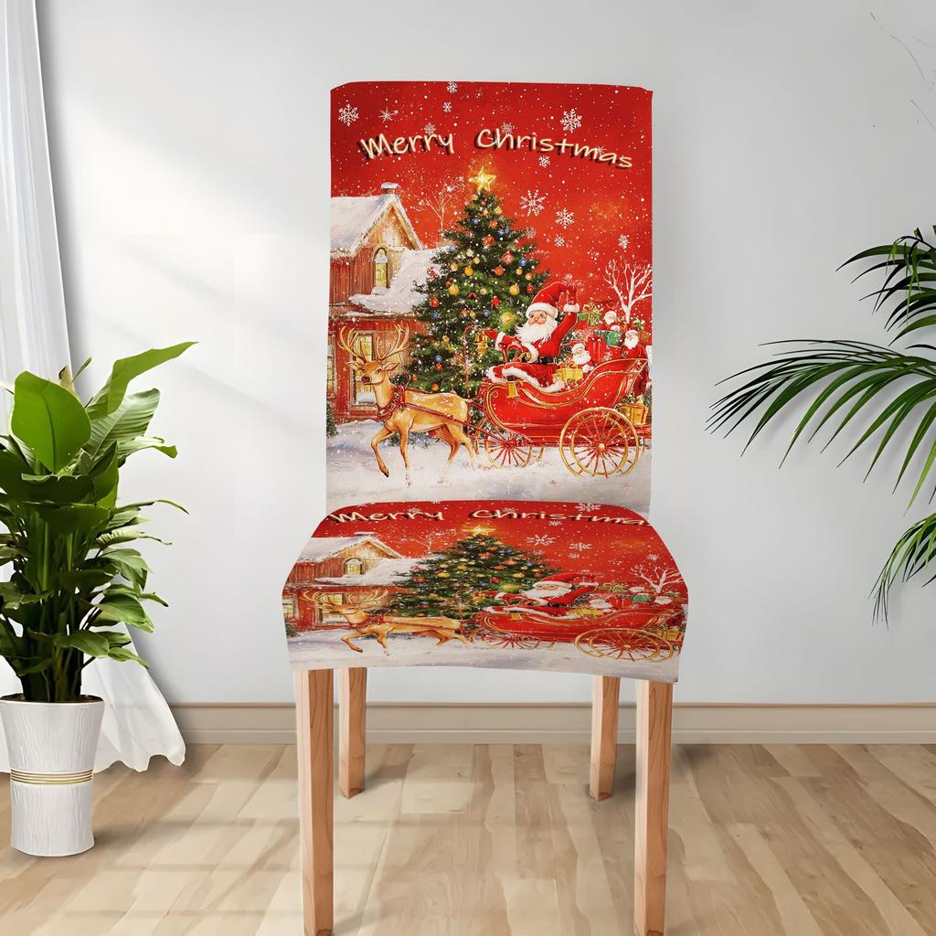 Christmas Decoration Stretch Covers Chair Cover Dining Room Office Banquet Chair Protector Elastic Material Armchair Cover M035