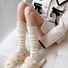 1Pair Autumn Winter Women Stockings Cotton Knitted Solid Color Calf Socks Warm Thigh High Stockings Ladies Girls  Solid Knee Socks
