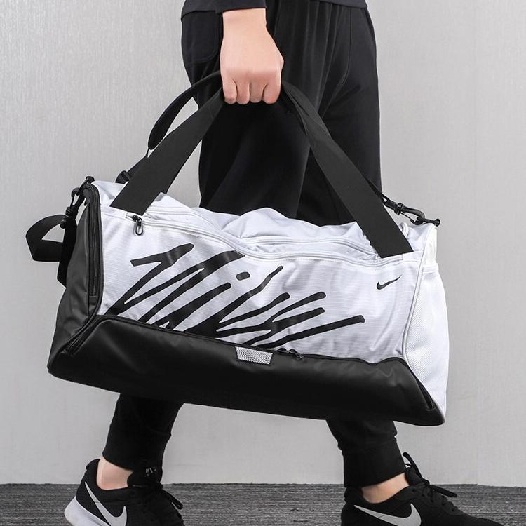 Nike Polyester Luggage Bag, Travel Bag, Gym Bag Unisex Black White CT6140-100