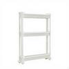 Storage Cart, Bathroom Organizer, Rolling Narrow Shelf, Movable, MultiTier Cream White 9.5cm 3Tier