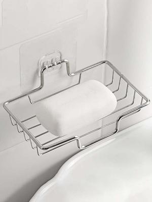 AYA Mutagong Water-Draining Stainless Steel Soap Dish + Adhesive Hook Set