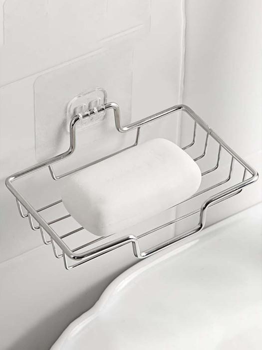 

AYA Mutagong Water-Draining Stainless Steel Soap Dish + Adhesive Hook Set Soap Drain Stand