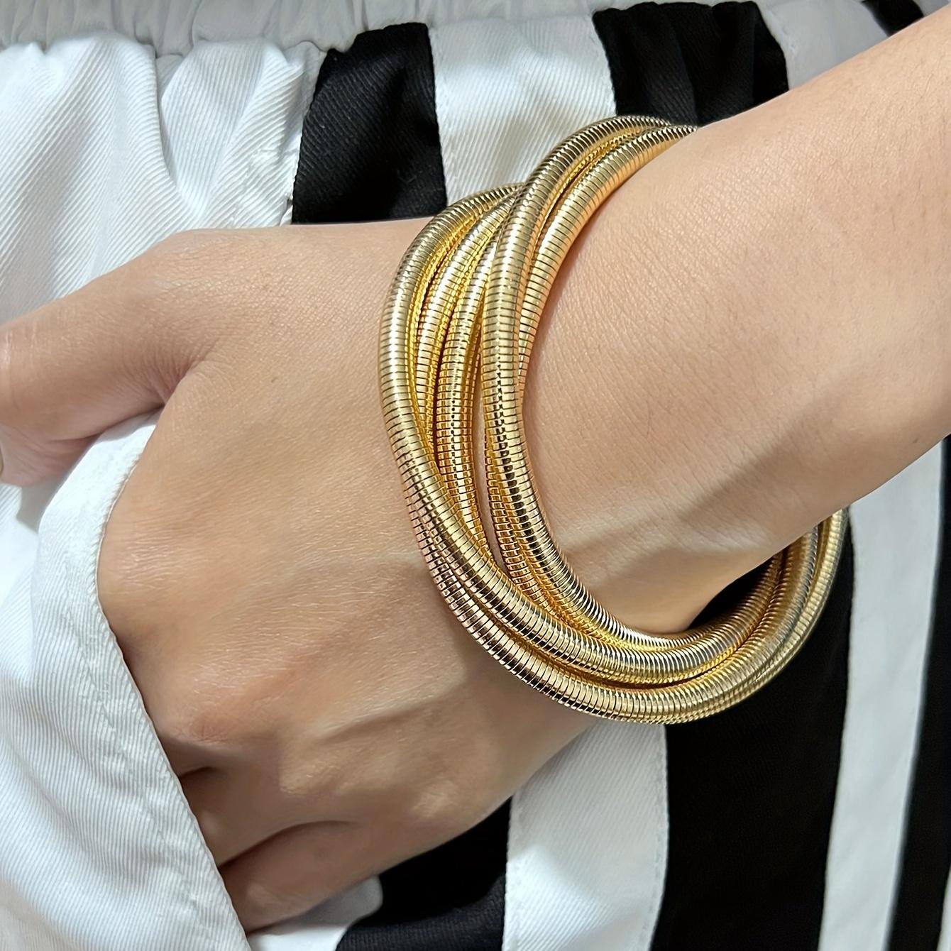 Эластичный браслет, унисекс, регулируемый и съемный, многоцелевой золотой