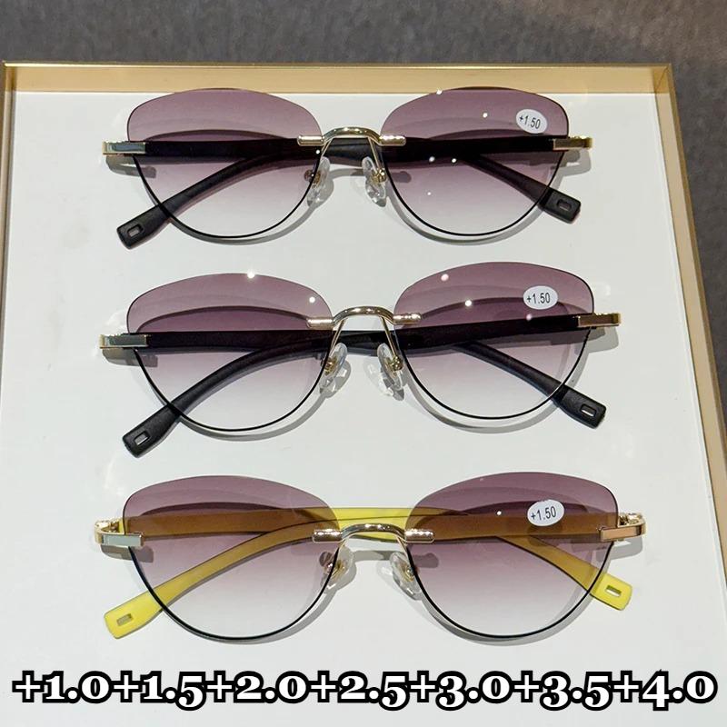 Fashion Cat Eye Reading Glasses for Men Women Stylish Blue Light Blocking High Definition Farsightedness Glasses