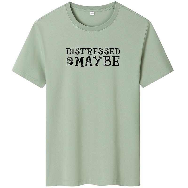 

Мужская повседневная футболка с короткими рукавами, хлопковая футболка с круглым вырезом, большой размер S светло-зеленый