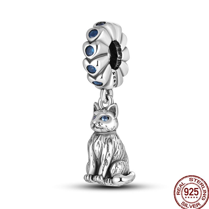 100% Copper Cute Pet Animal Owl Cute Puppy Pink Kitten Charm Beads Suitable For 3Mm Original Bracelet Diy