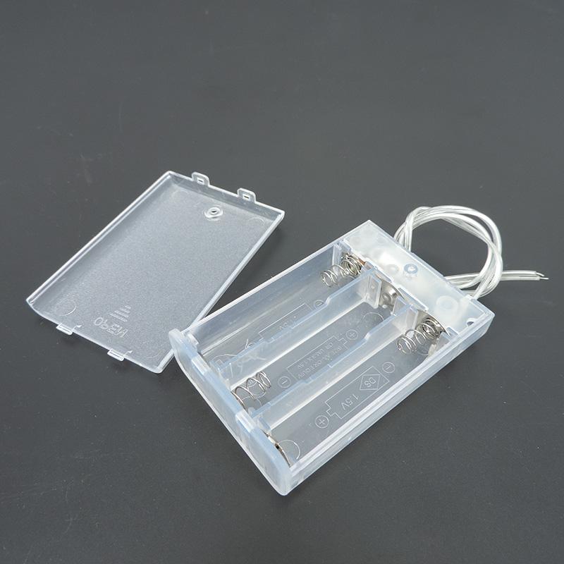 3slot  AA Battery Holder Box Case with Switch  2slot AA 4.5V Battery Holder Box Case with Lead Transparent Box Q1