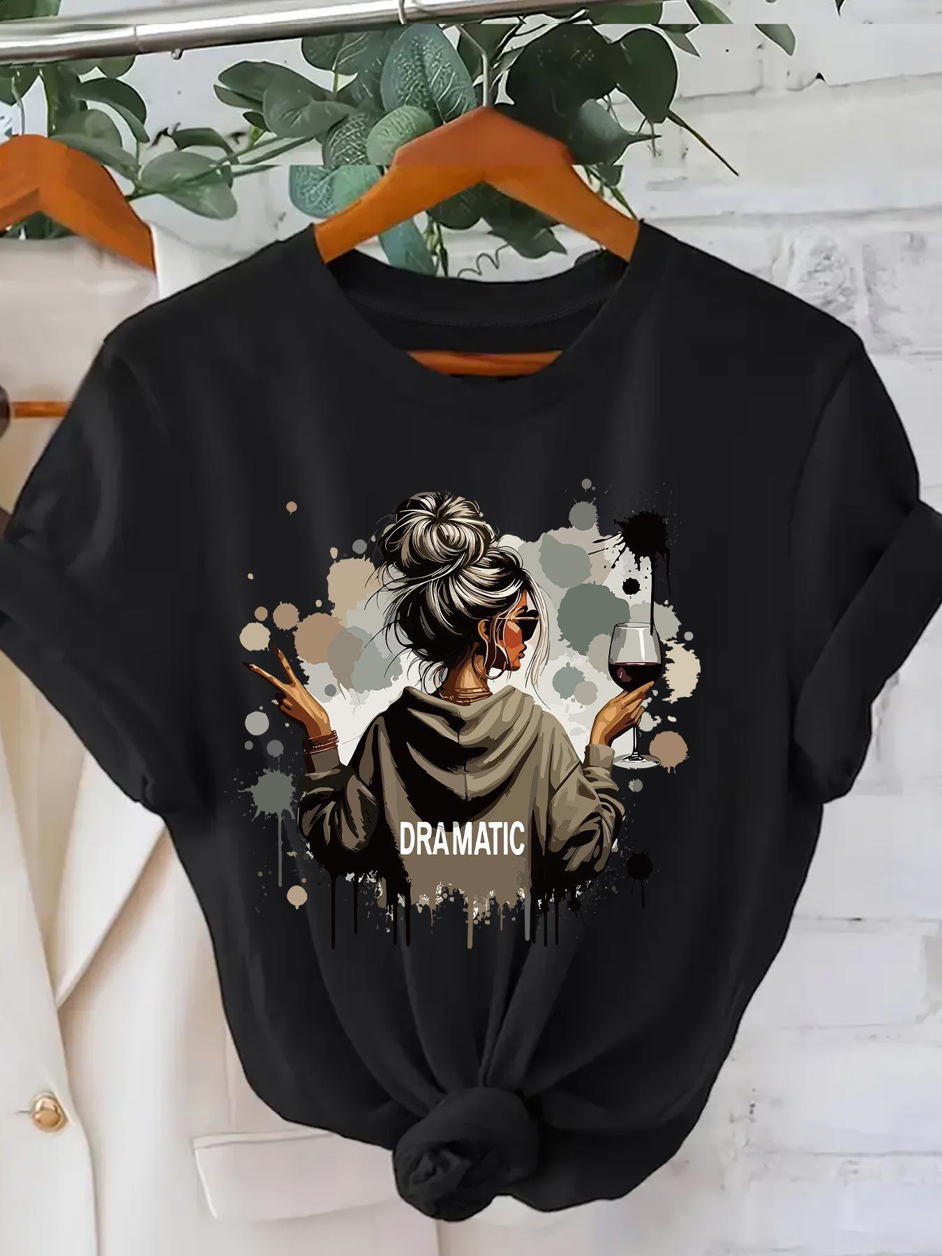 

2026 Summer Casual Daily Combining Trendy Prints Comfortable Neckline WomenS Stylish Printed ShortSleeve TShirt With S