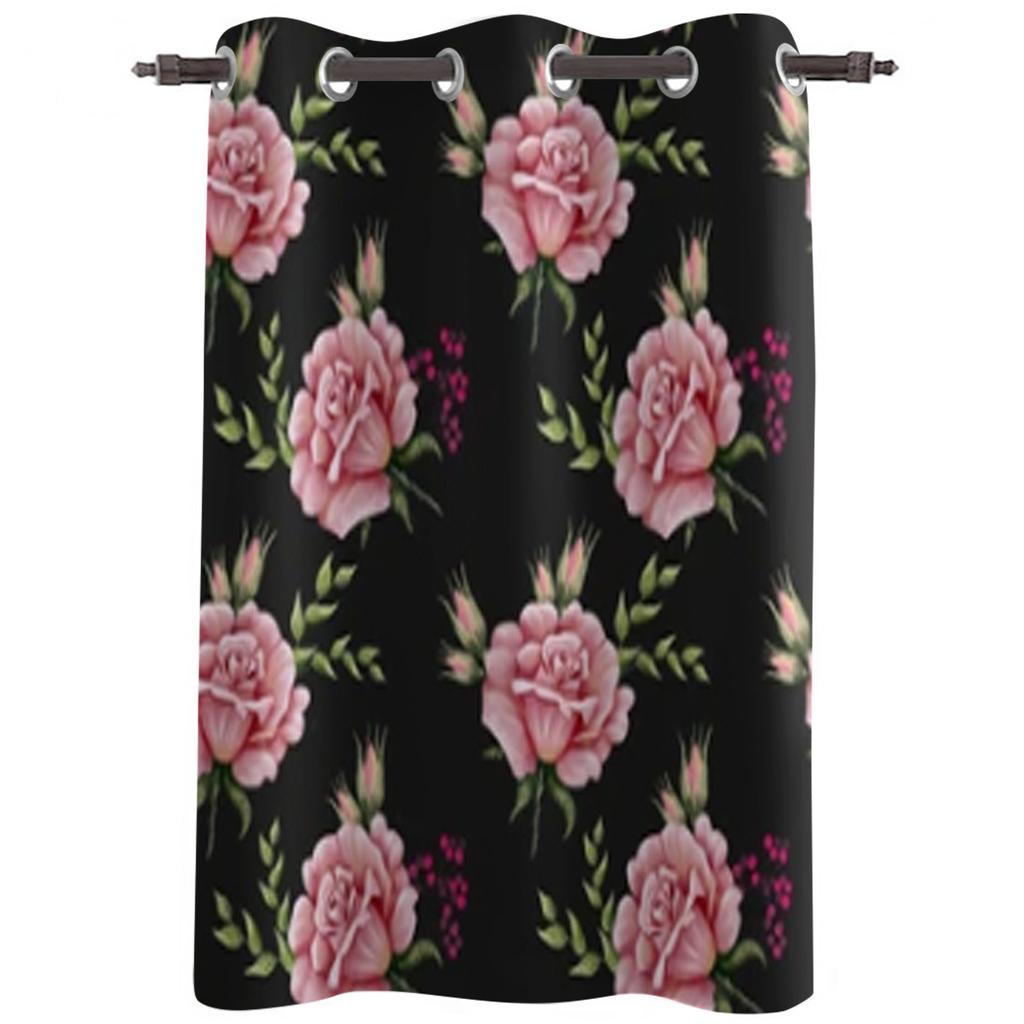 Sommerfrucht Erdbeerblatt Wiederholung Fenster Vorhänge Landschaftliche Vorhänge für Wohnzimmer Dekorative Artikel Wohnzimmer