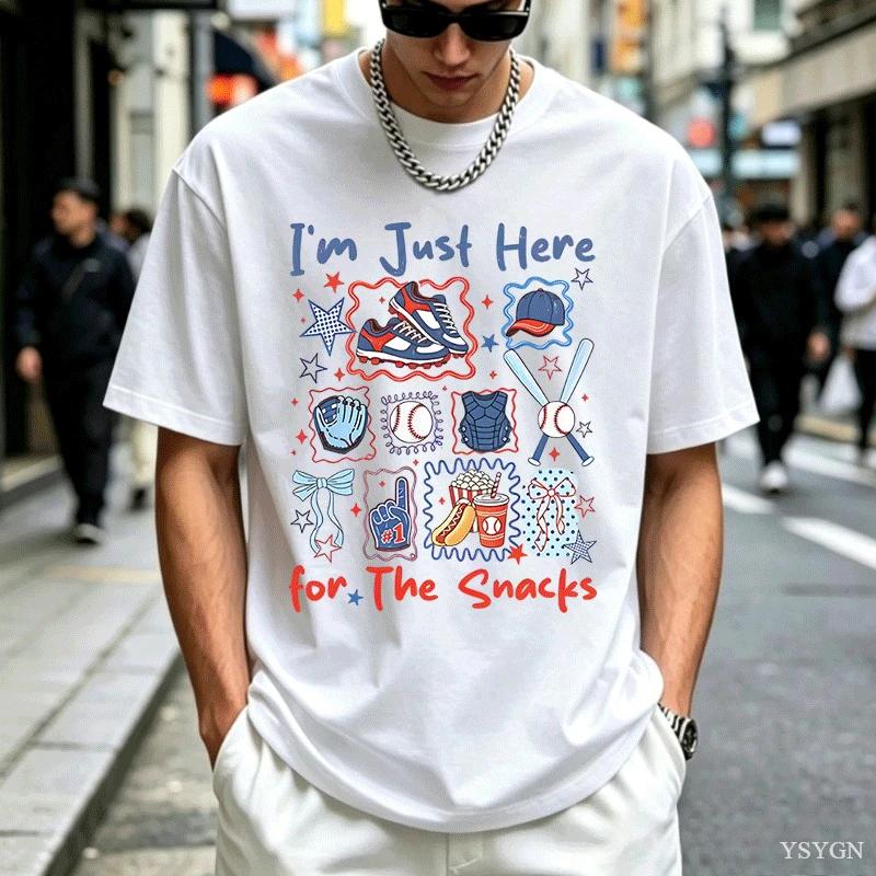 Baseball Snack Tshirt Funny Game Day Tee Cute Sporty Outfit Unisex Unisex Mom Gift Casual Cotton Short Sleeve Printed T Shirts