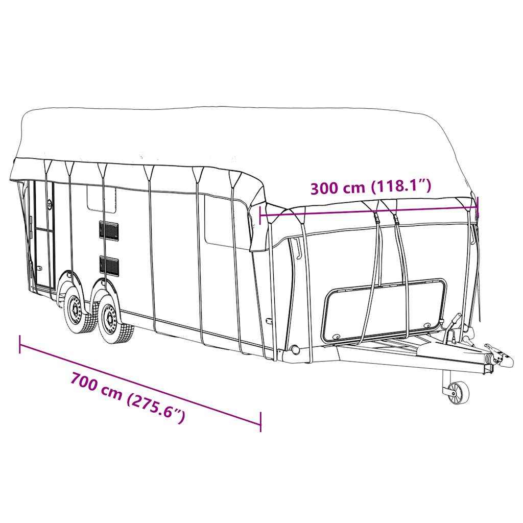 Caravan Roof Cover Gray 700 x 300 cm Non Woven Fabric