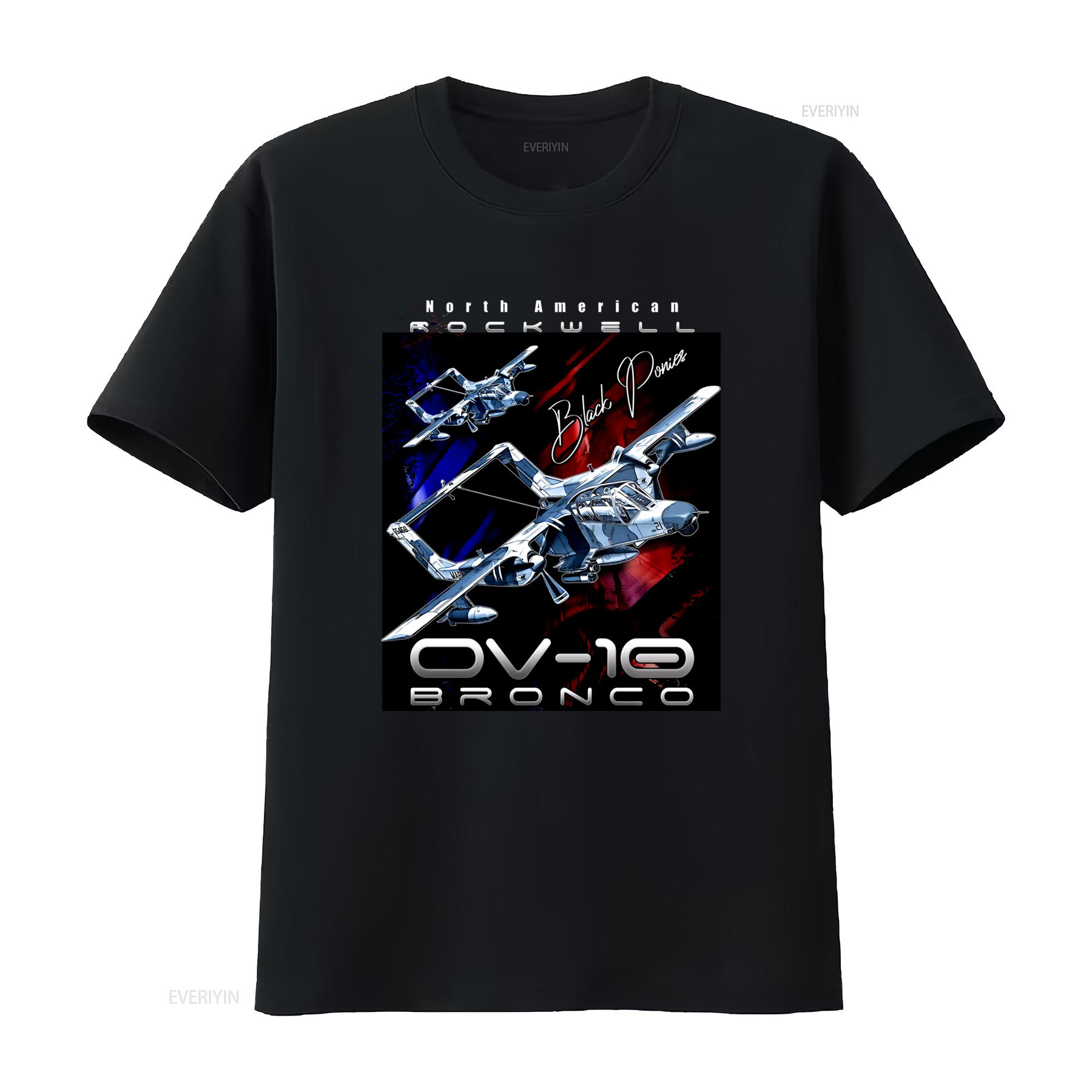 

North American Rockwell OV 10 Bronco Light Attack Observation Aircraft T Shirt Long or s vintage Washed Top For Everyday Wear 4XL