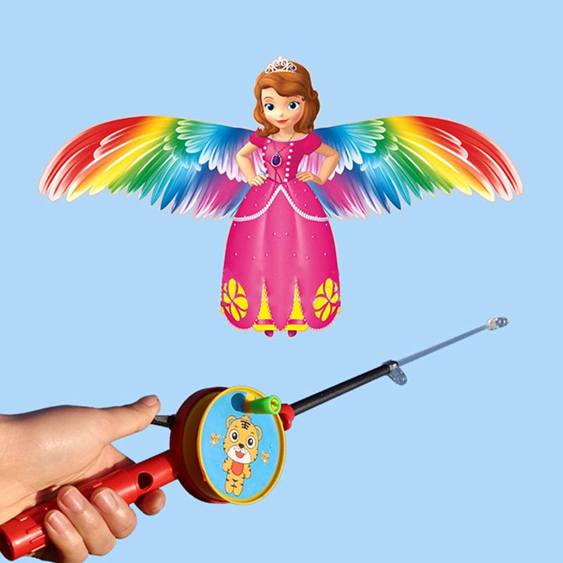 1 Satz Kinder Drachenspielzeug Cartoon Schmetterling Schwalben Adler Drachen mit Griff Kinder Flugdrachen Outdoor Spielzeug