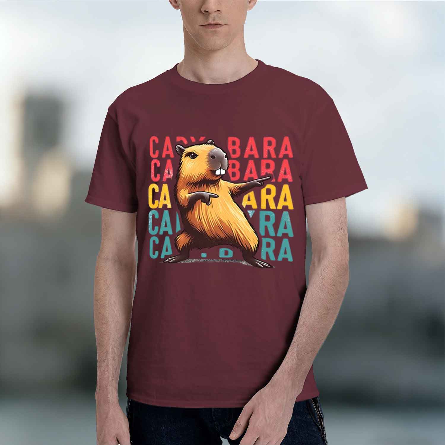 2026 New Model New Capybara Print Tshirt Unisex Casual Short Sleeve Tshirt Unisex Fashion Capybara Graphic Print Tops Tees S