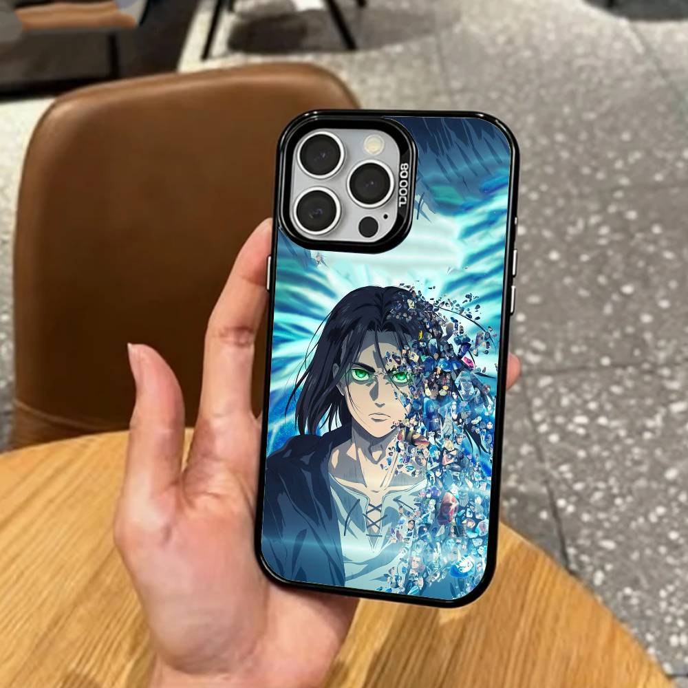Cool Attack On Titan Freedom Phone Case For iPhone17,16,15,14,13,12,11 Plus,Pro Max Colored Silver Plated Inside Cover