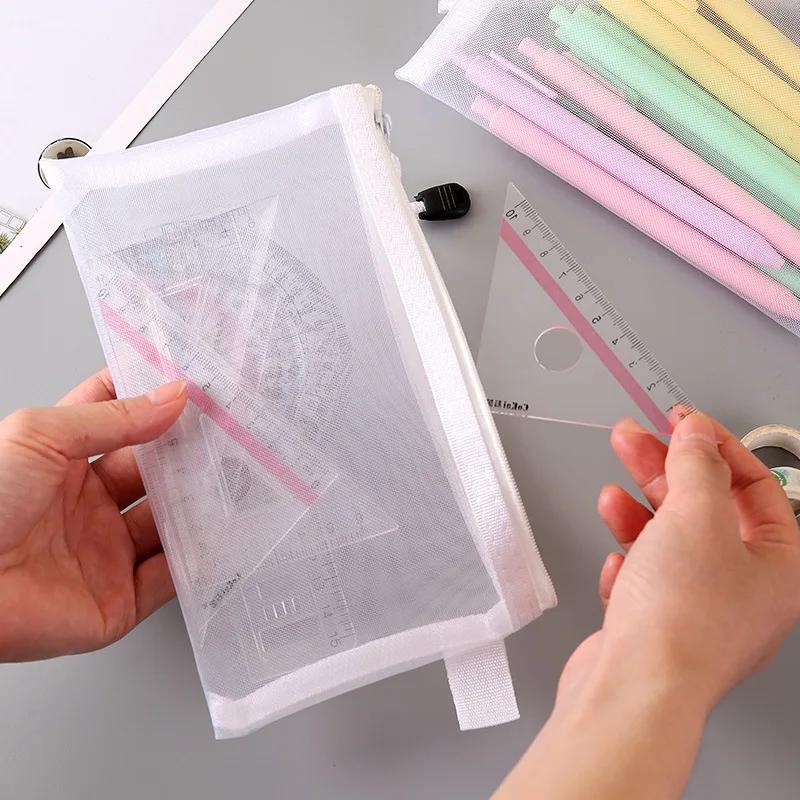 Mesh Zipper File Bag Toy Storage Bag Building Block Puzzle Sub-package Bag Children  Zipper Transparent Finishing Storage Box