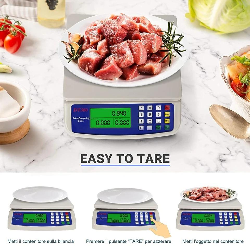 30Kg/1g High Precision Digital Kitchen Scale Battery Electronic Food Scale with LCD Display Food Balance Measuring Weight Scale for Cooking Baking