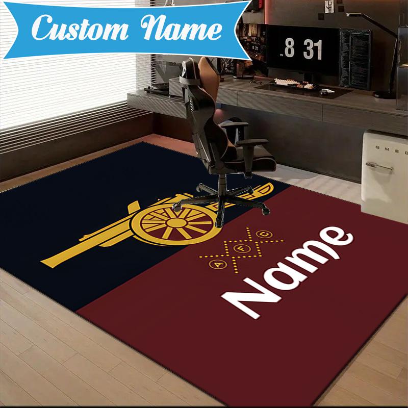 Custom Name Arse-nal Football Crest Rug Game Carpet, Floor Mat for Bedroom Living Room Entryway Rug, Home Decor Idea Gift for Christmas birthday