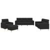 Vidaxl 4-Cz. Relaxation Set With Cushions, Black, Fabric