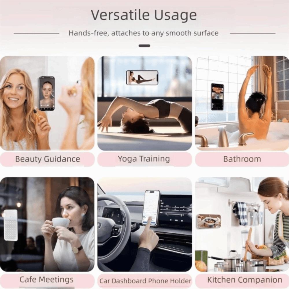5pcs Square Phone Holder Mat Single-Sided Anti-Slip Phone Mount Suction Cup Phone Holder Wall Mount