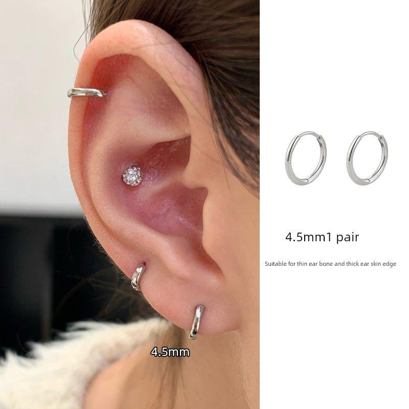 Ringring Store Mini Ear Studs Super Small Exquisite Simple Bracelet Earrings Female Edge Ear Bone Stud Ring Ear Ring Small Earrings