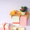 1 Set 1/12 Dollhouse Towel Rack Doll Accessories Scene Model Toys Mini Cosmetics Shelf Miniature Wooden Furniture Bathroom Kit