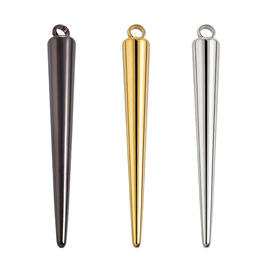 6pcs Mix Goth Punk Charm Stereoscopic Cone Pendant Stainless Steel Charms For Jewelry Making Supplies Handmade Earrings Necklace