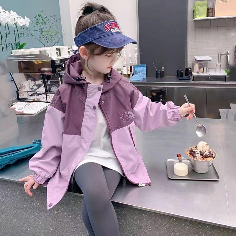 Girls' Fleece-Lined Windbreaker - Stylish Autumn & Winter Wear 2025