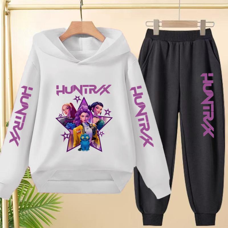 Dětský roztomilý dívčí anime Lovci démonů Chlapci Dívky Batole Sportovní top+kalhoty Dvoudílná mikinová souprava