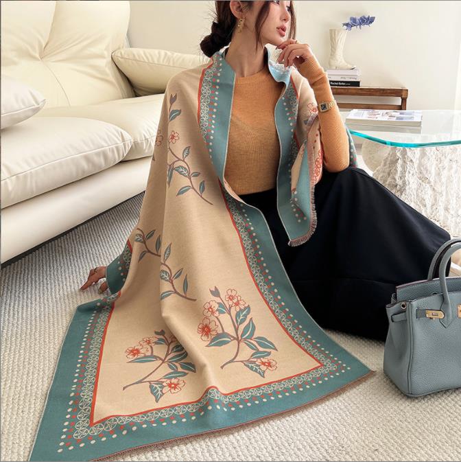 New Arrival Women'S Scarl Thickening Warm Pashmina Cashmere Scarf Female Autumn Winter Soft Scarf Shawl Multipurpose Blanket