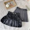 QYY Mini Pleated Stylish Includes Innerwear Skirt, Women's Skirt, Flared, High-Waisted Skirt, A-Line, High-Waisted, Belted, Bottoms, Leg-Slimming,