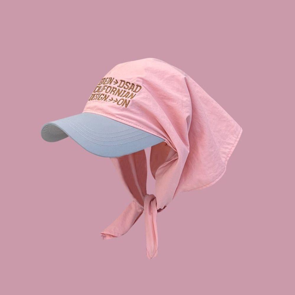 Quick Drying Korean Headscarf Baseball Hat Breathable Sunshade Letter Baseball Cap  Peaked Cap