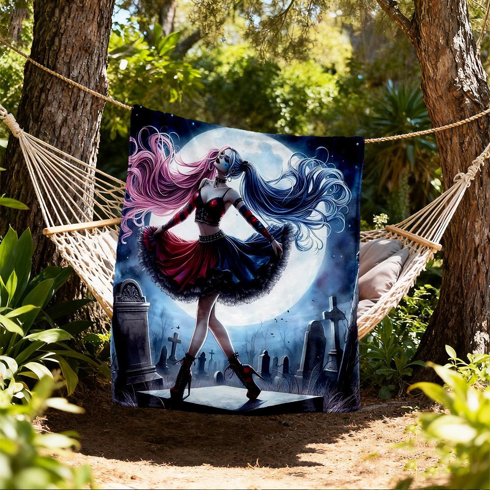 

1pc Harley Quinn Outdoor Blanket - Throw Blanket, Soft , Flannel Blankets, Living Room, Travel, Camping c1209060 80x120cm
