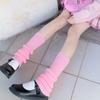 Japanese Lolita Bow Cute Hairball Knitted Socks Cover Women's Winter Leg Warmers Stacking Socks White Jk Socks
